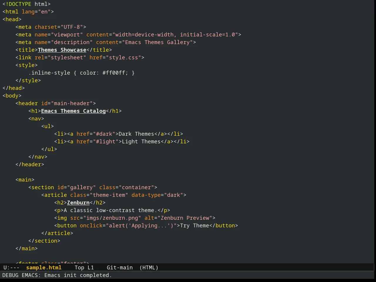 Liso Theme in html-mode