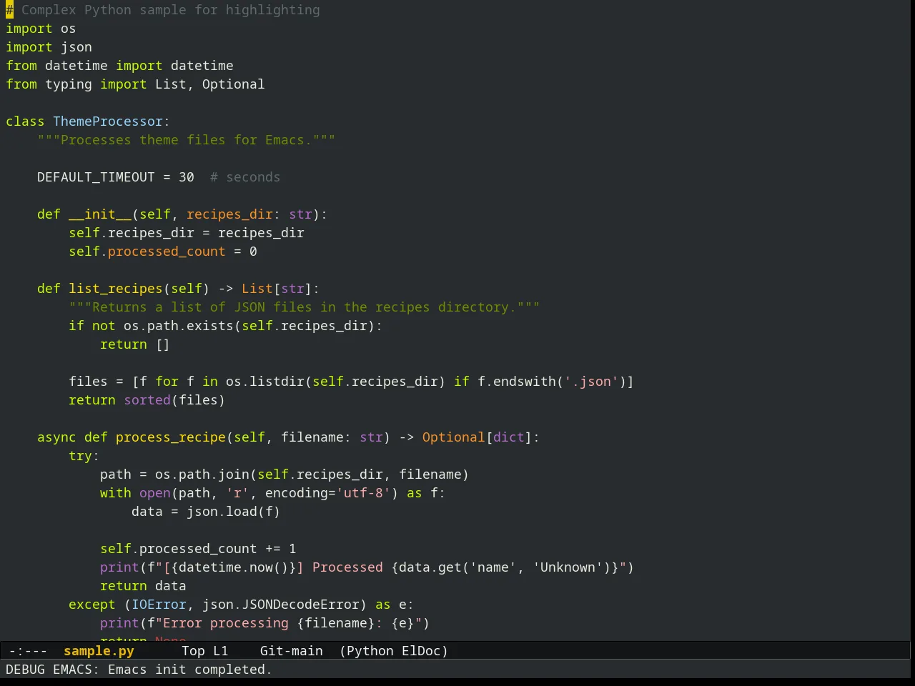 Liso Theme in python-mode