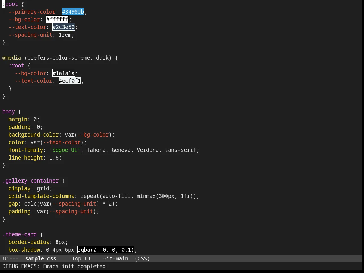 Lush Theme in css-mode