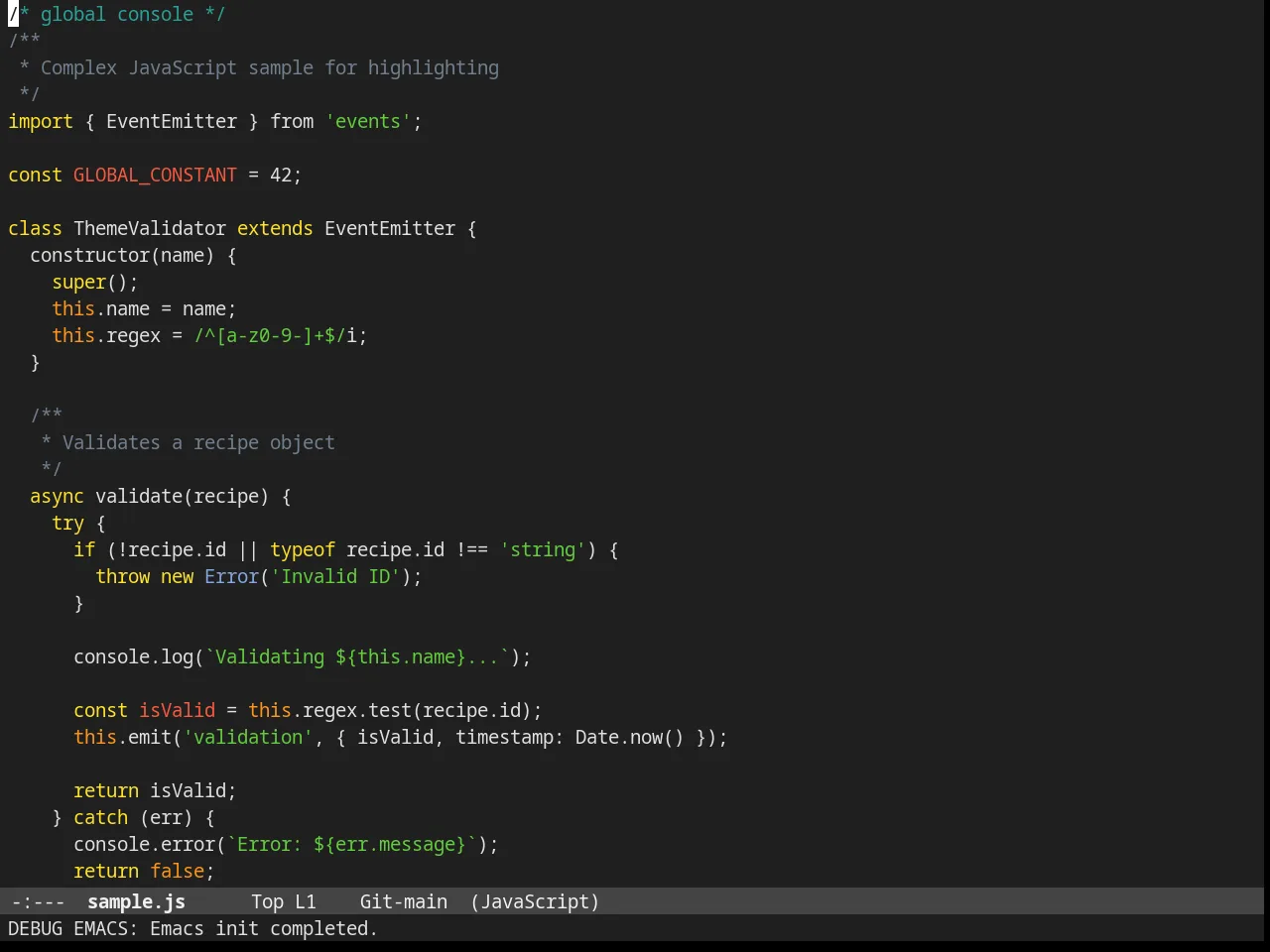 Lush Theme in javascript-mode