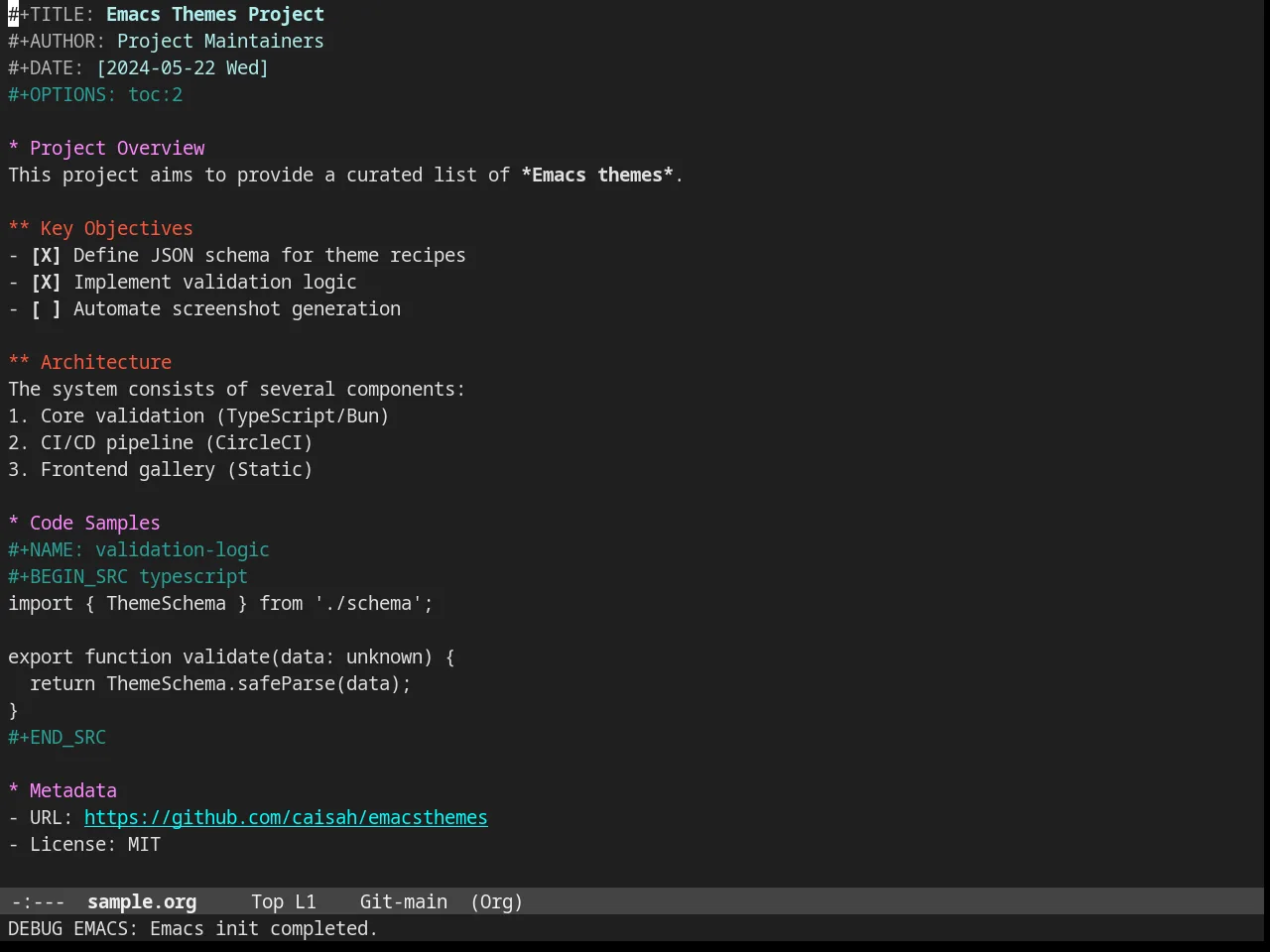 Lush Theme in org-mode