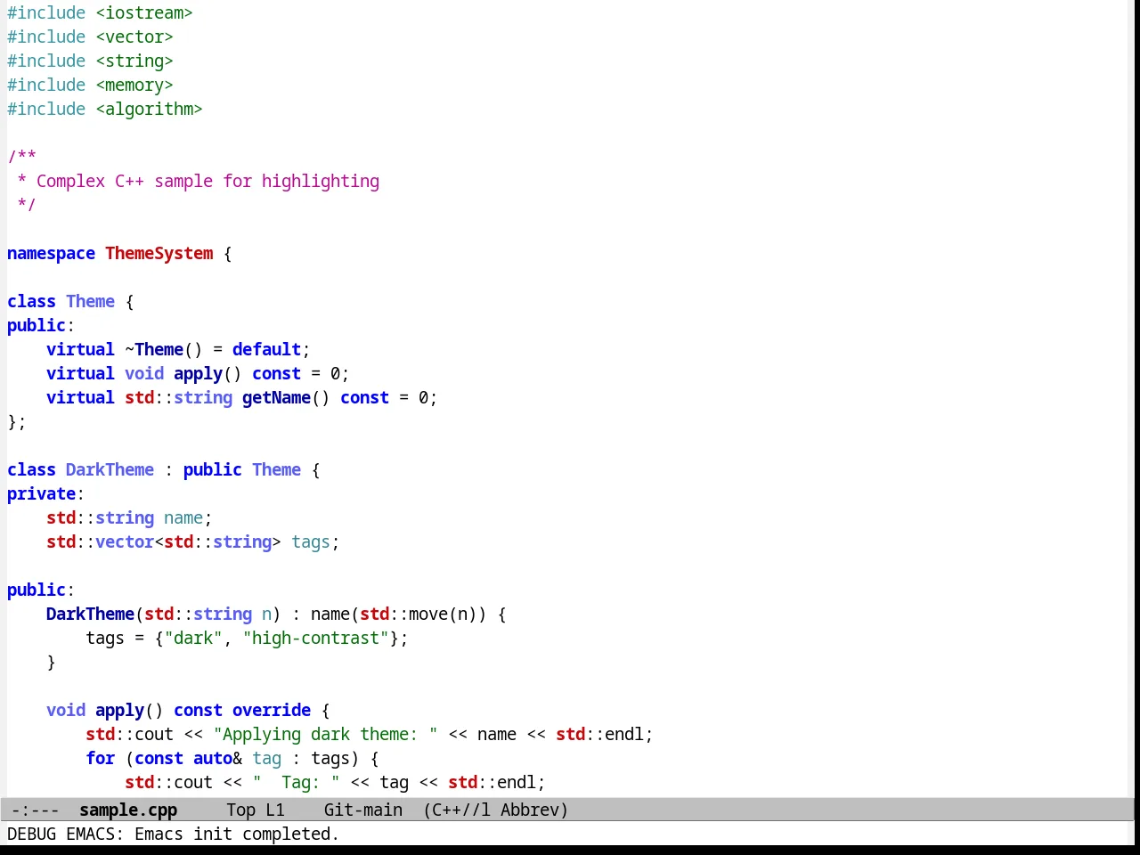 Mac Classic Theme in c++-mode