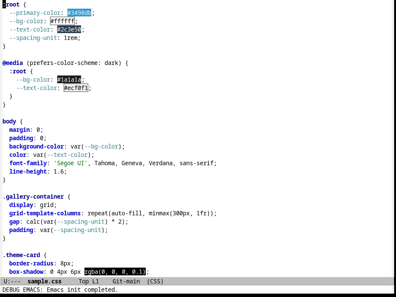 Mac Classic Theme in css-mode