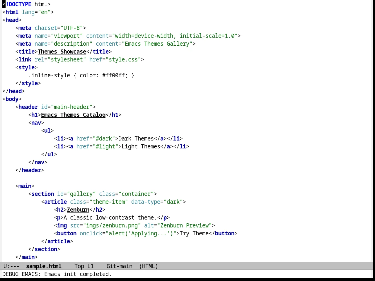 Mac Classic Theme in html-mode