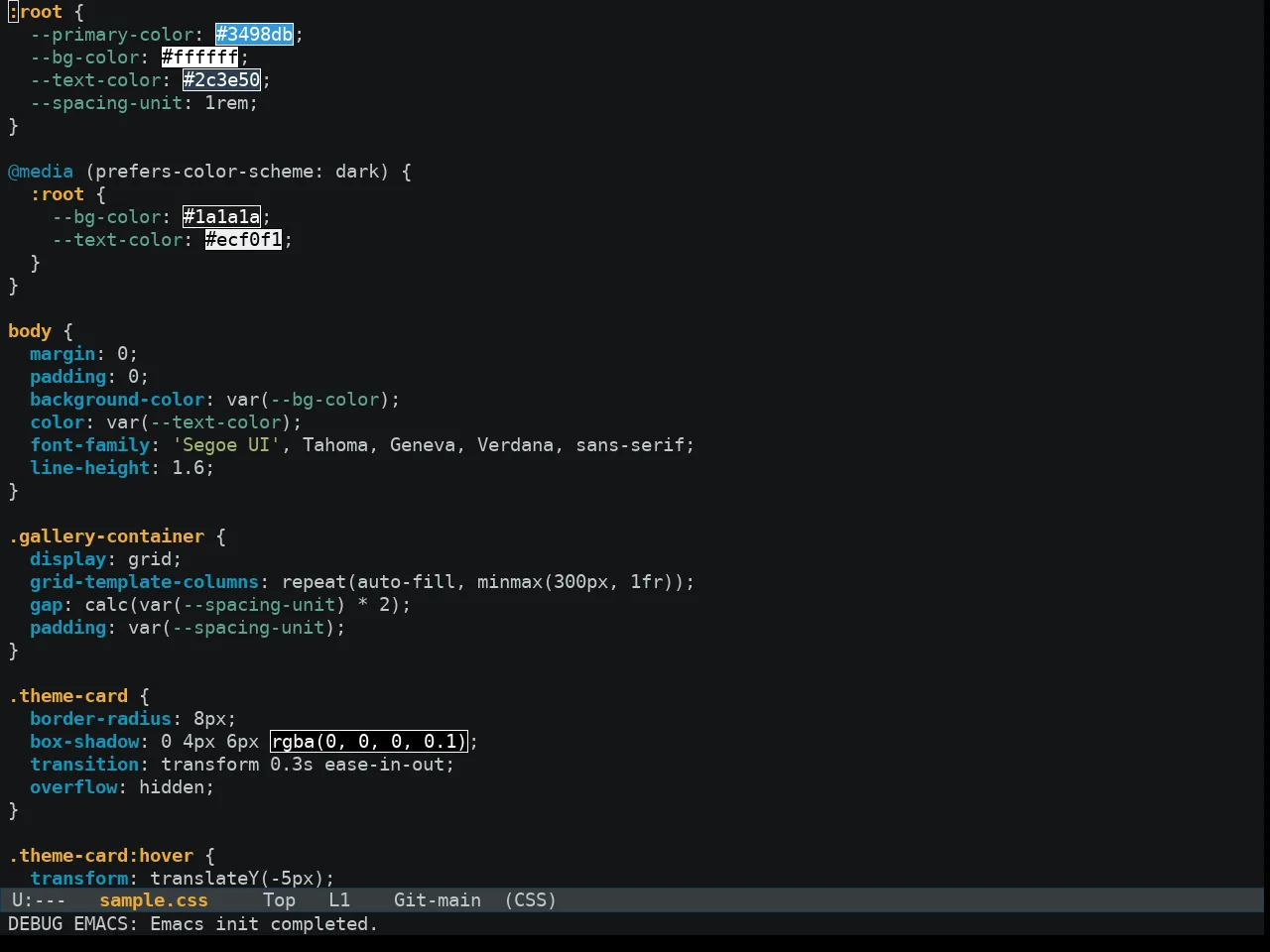 Madhat2r Theme in css-mode