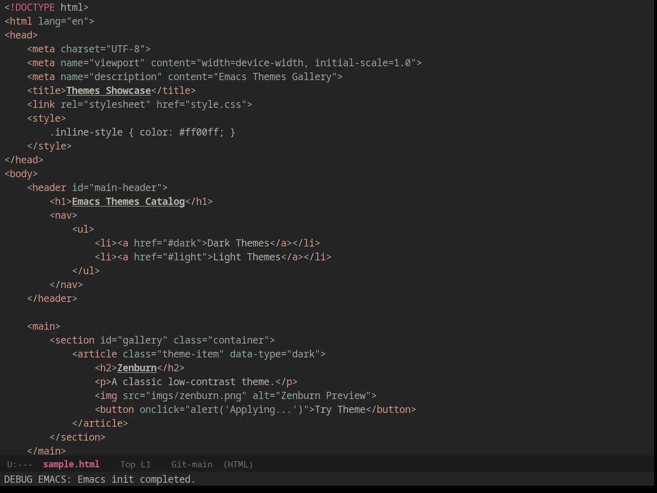Majapahit Dark in html-mode