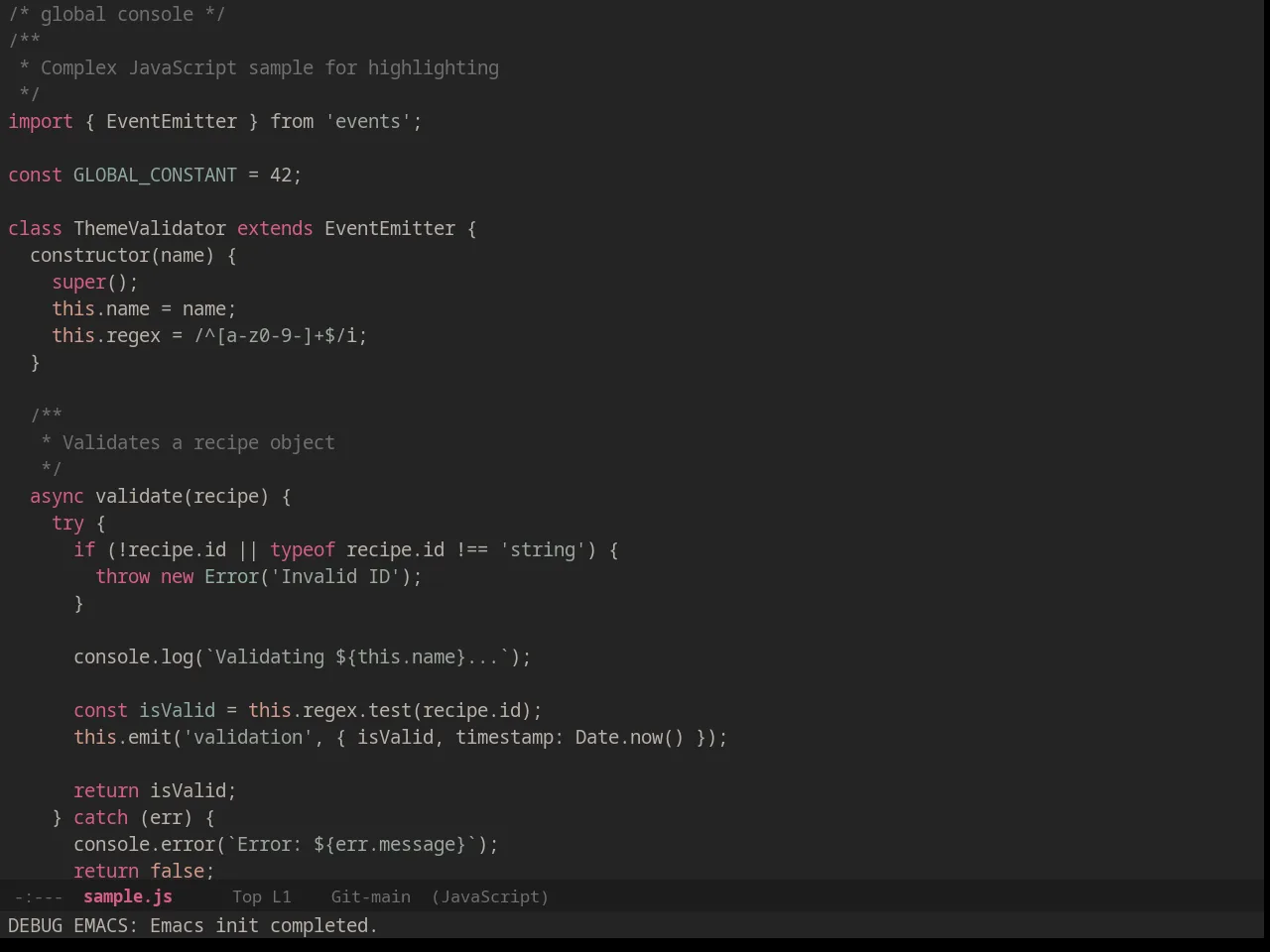 Majapahit Dark in javascript-mode