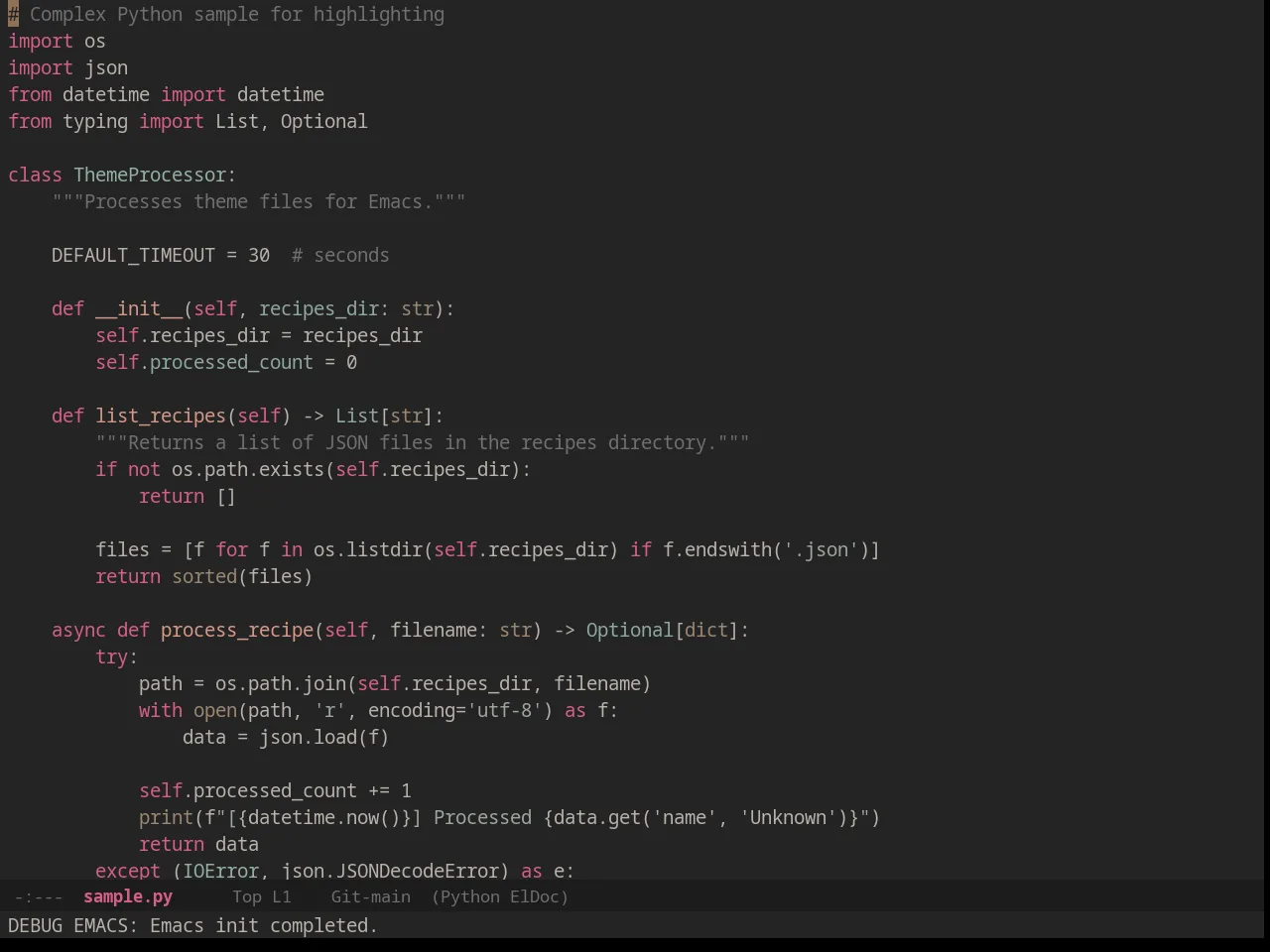 Majapahit Dark in python-mode