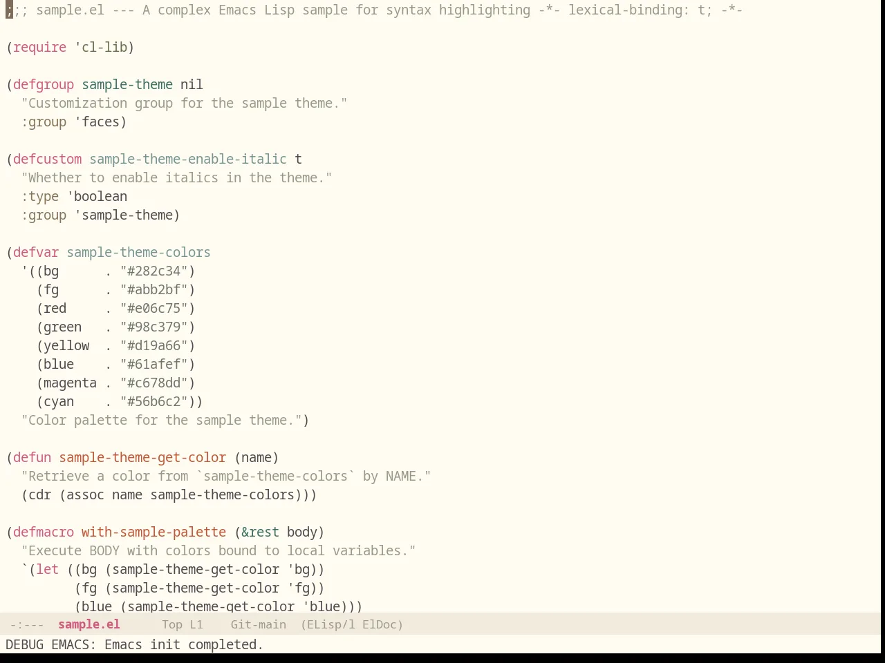 Majapahit Light in emacs-lisp-mode