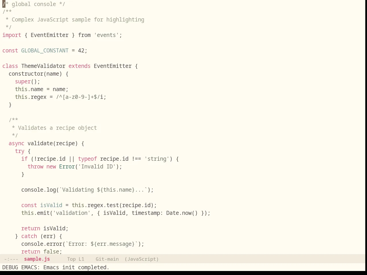 Majapahit Light in javascript-mode