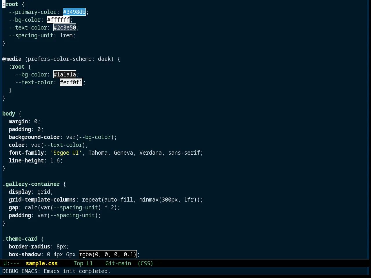 M&M Theme in css-mode