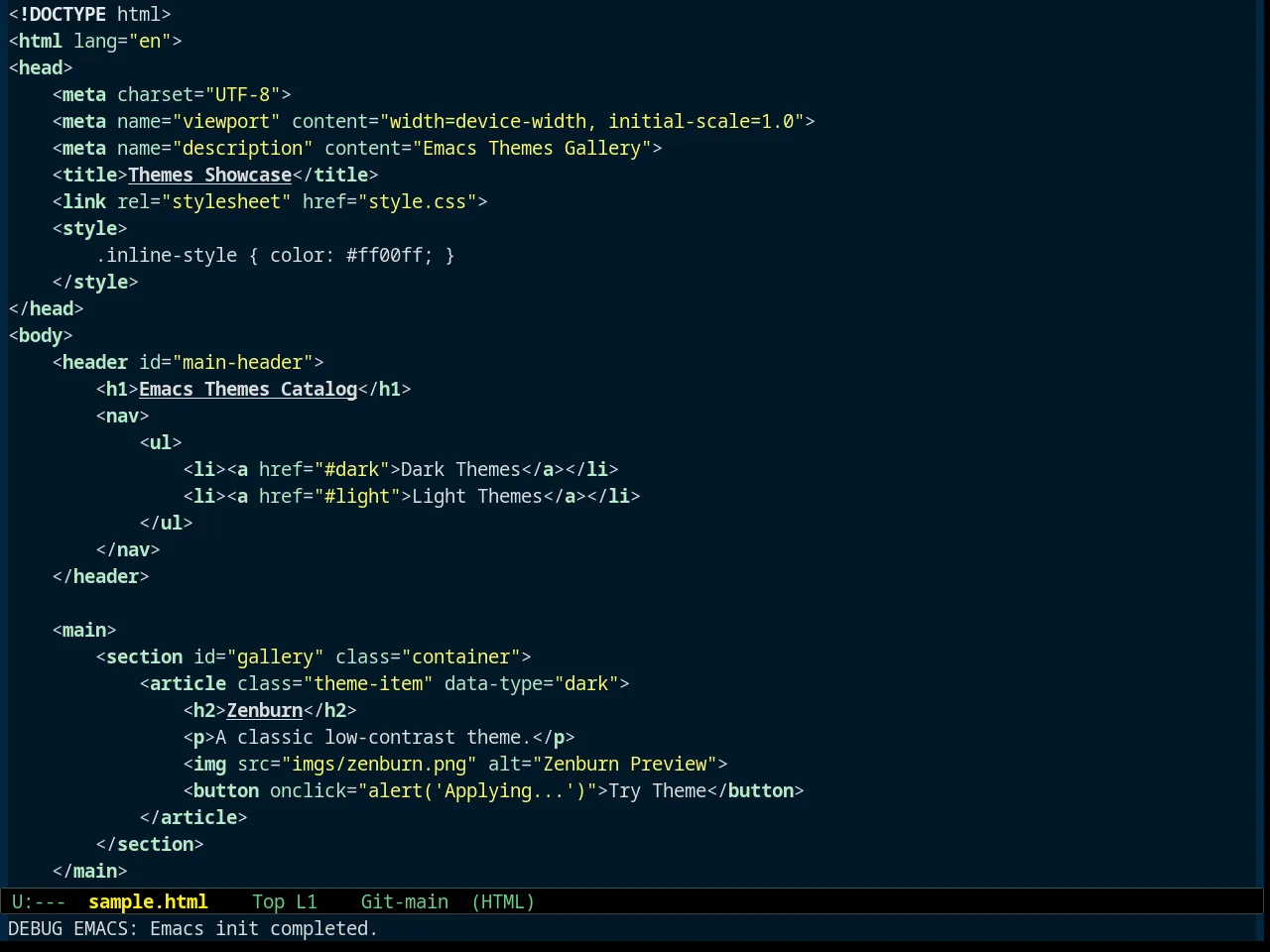 M&M Theme in html-mode