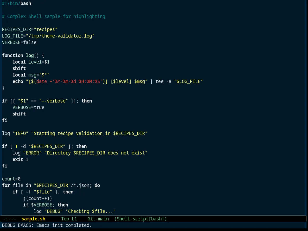 M&M Theme in sh-mode