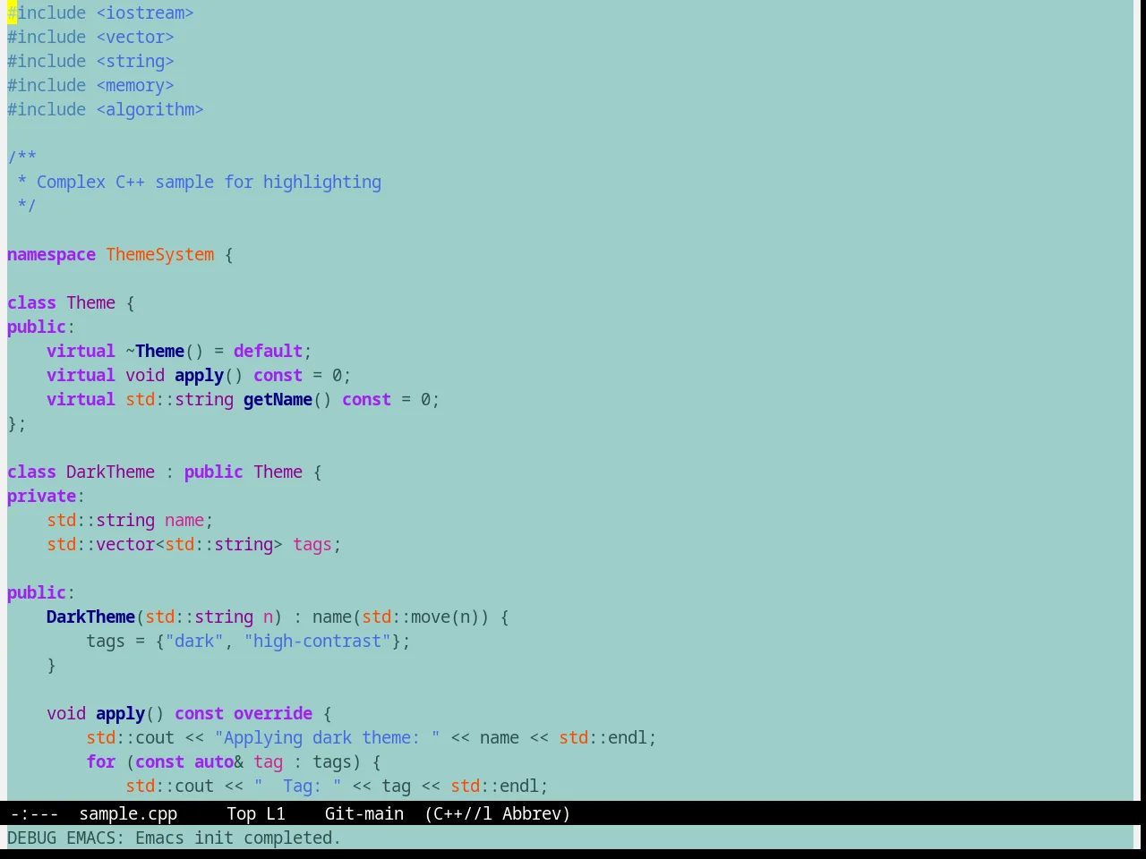 Marine Theme in c++-mode