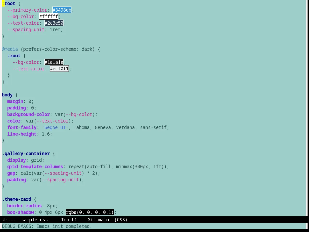 Marine Theme in css-mode