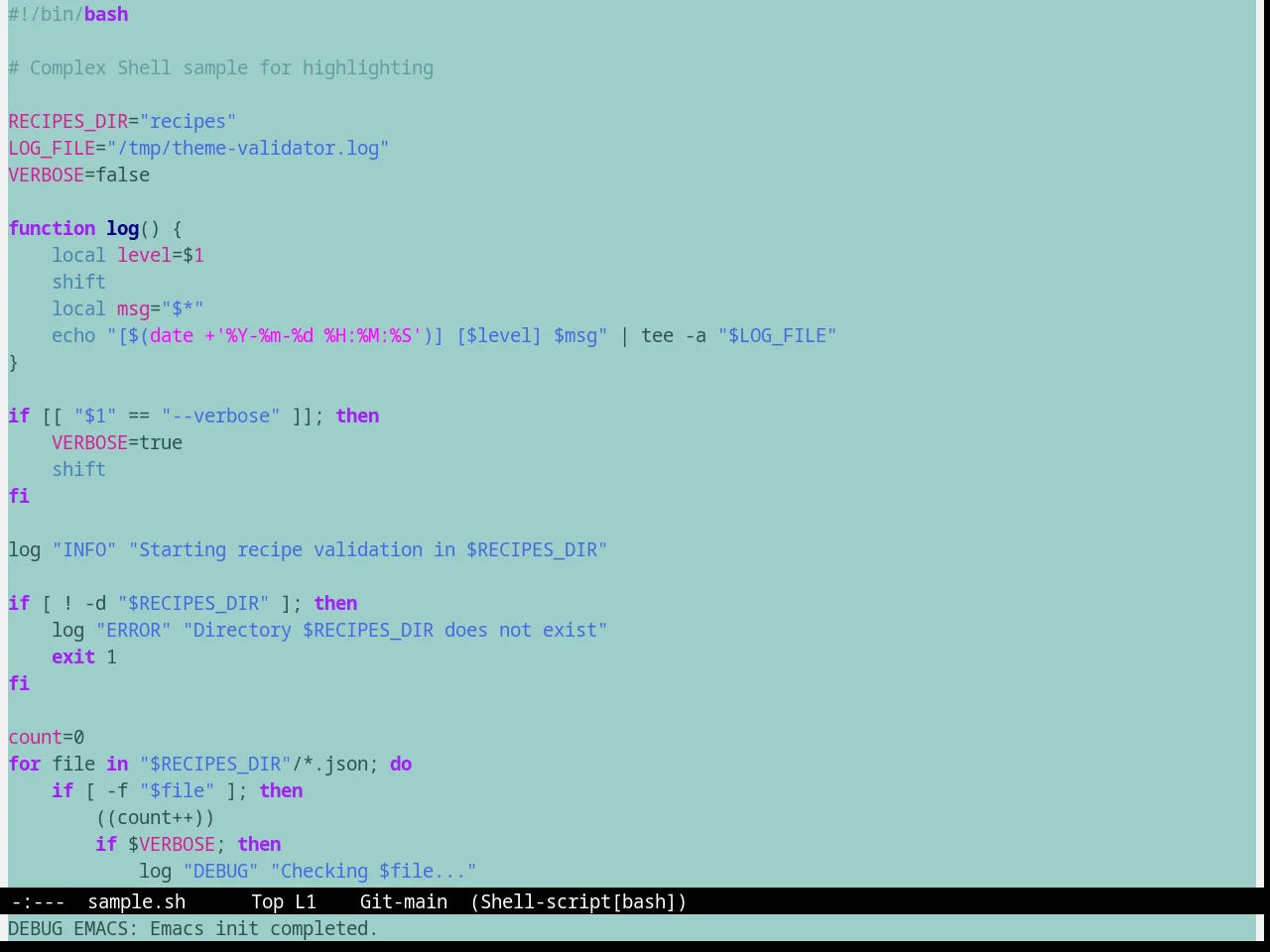 Marine Theme in sh-mode
