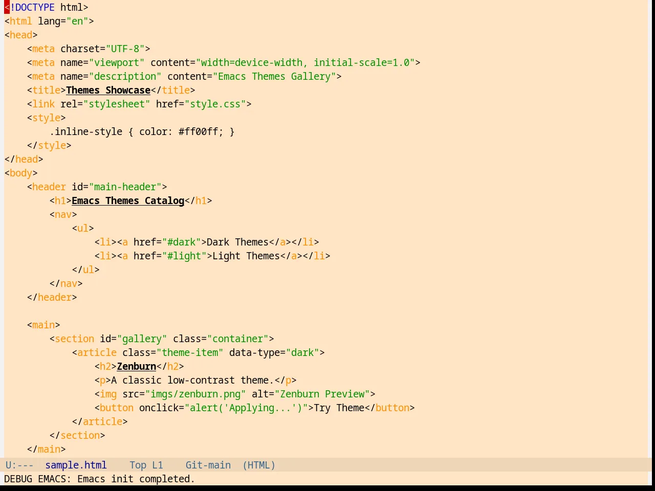 Marquardt Theme in html-mode