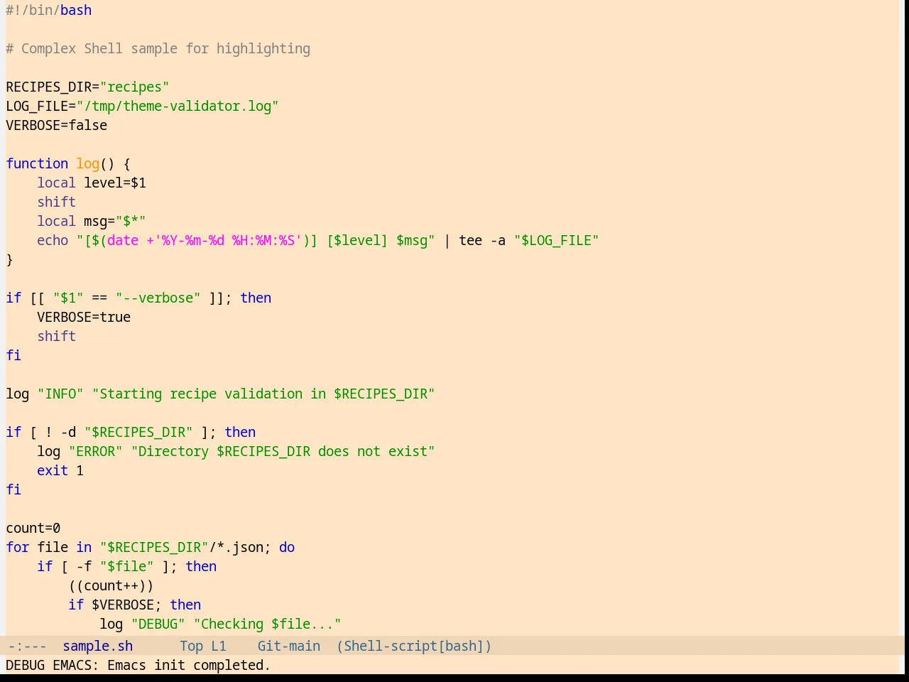 Marquardt Theme in sh-mode