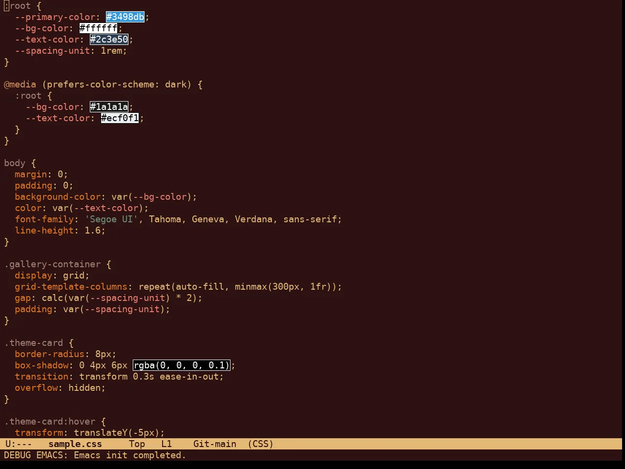 Marron Gold Theme in css-mode