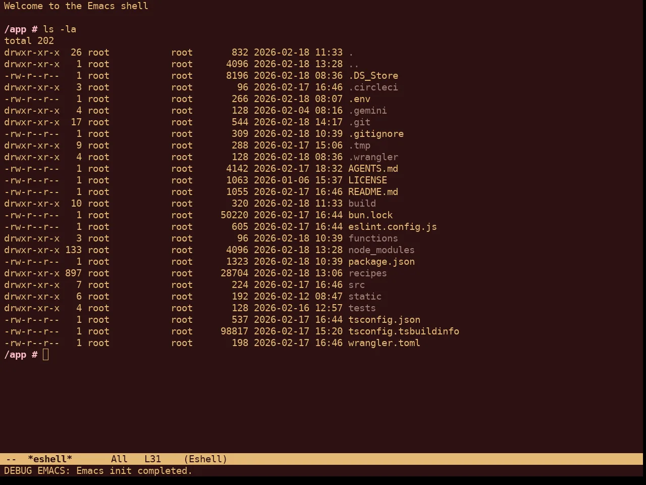 Marron Gold Theme in eshell