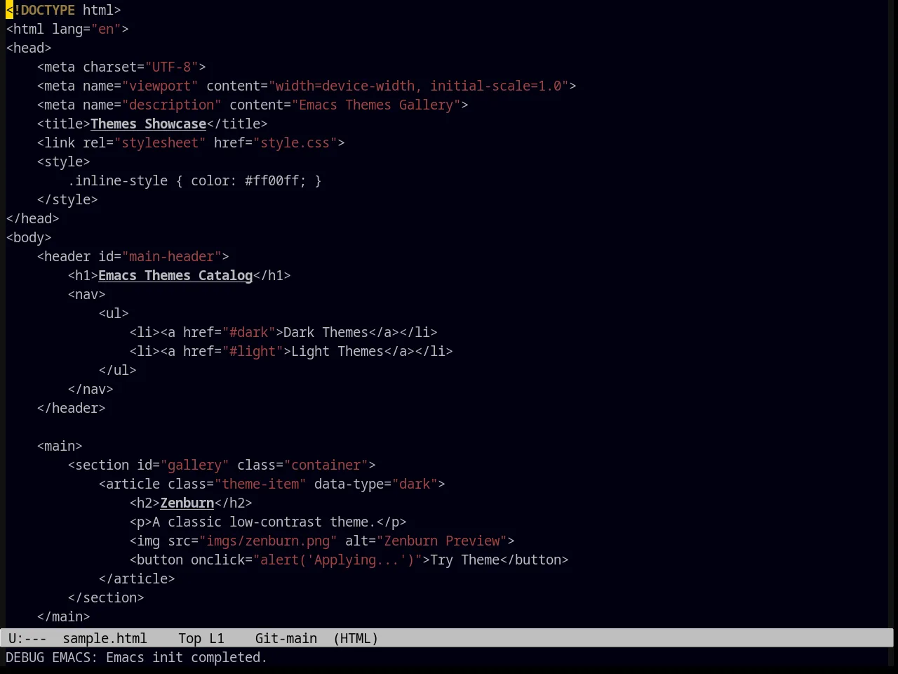 Masked Theme in html-mode