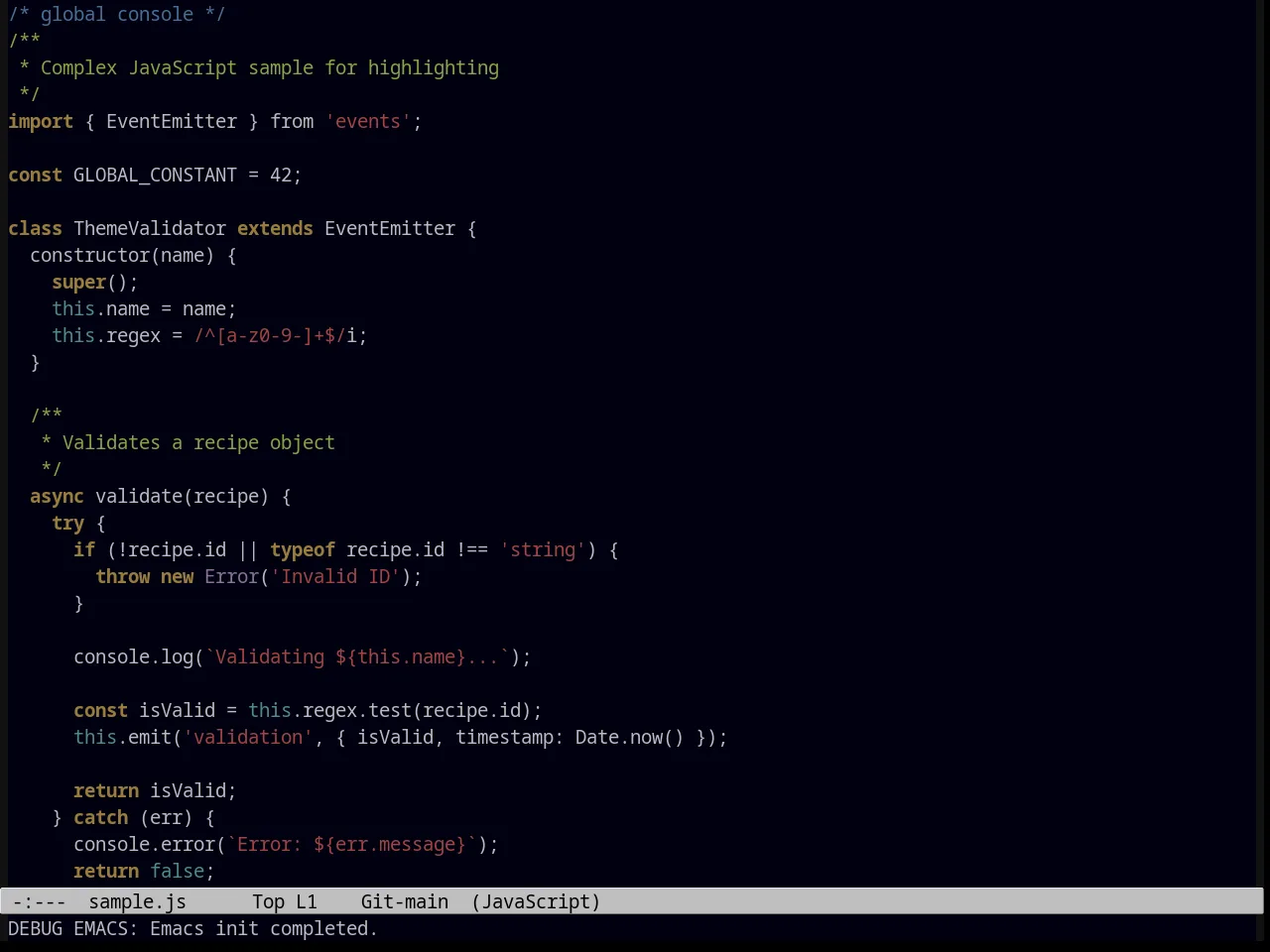 Masked Theme in javascript-mode