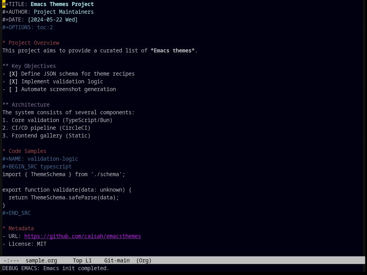 Masked Theme in org-mode