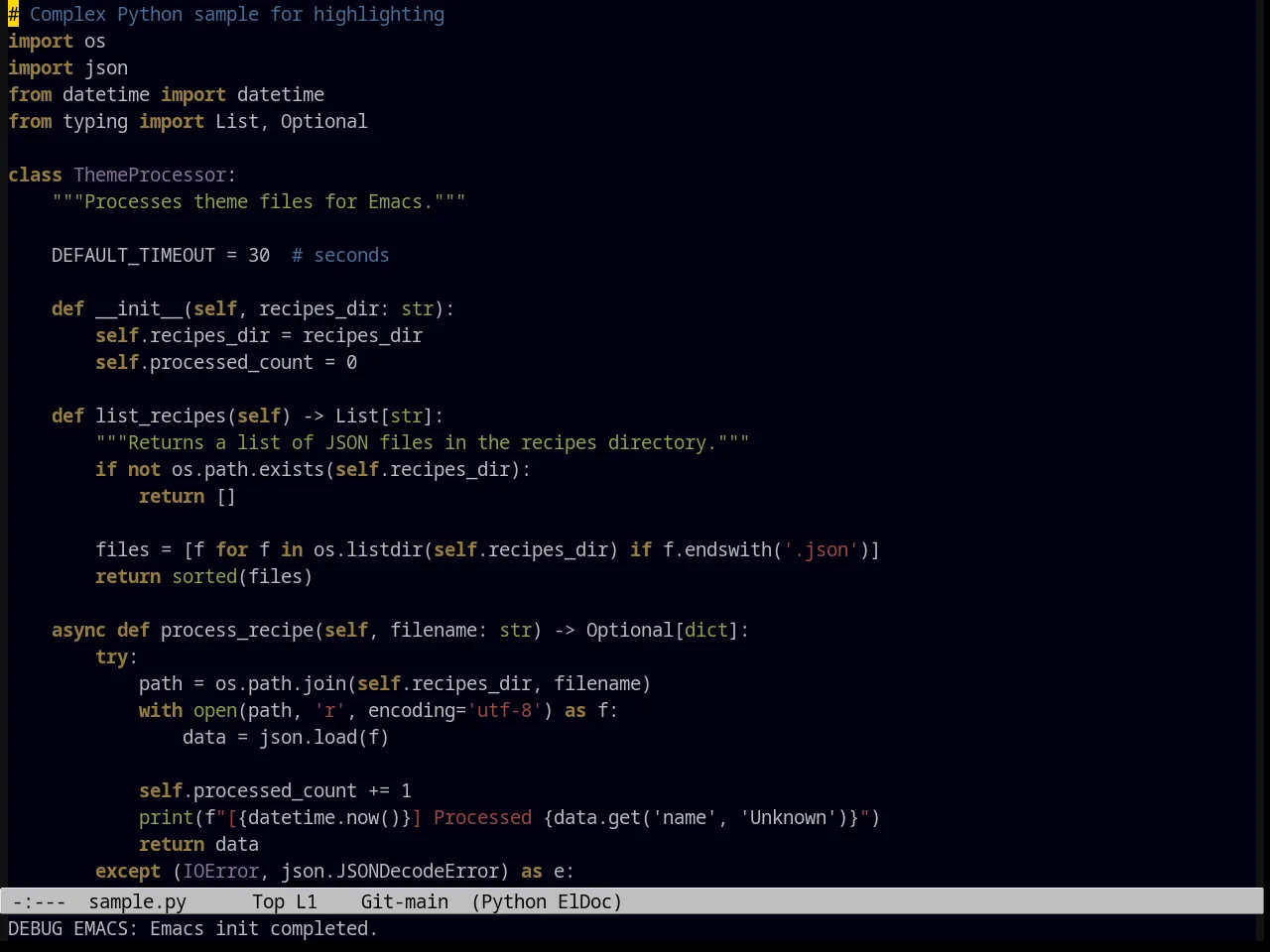 Masked Theme in python-mode
