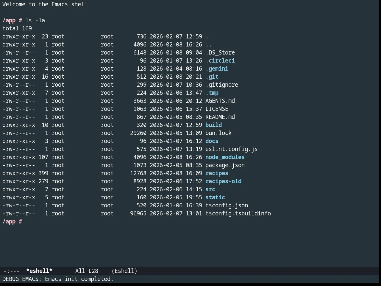 Material Theme in eshell
