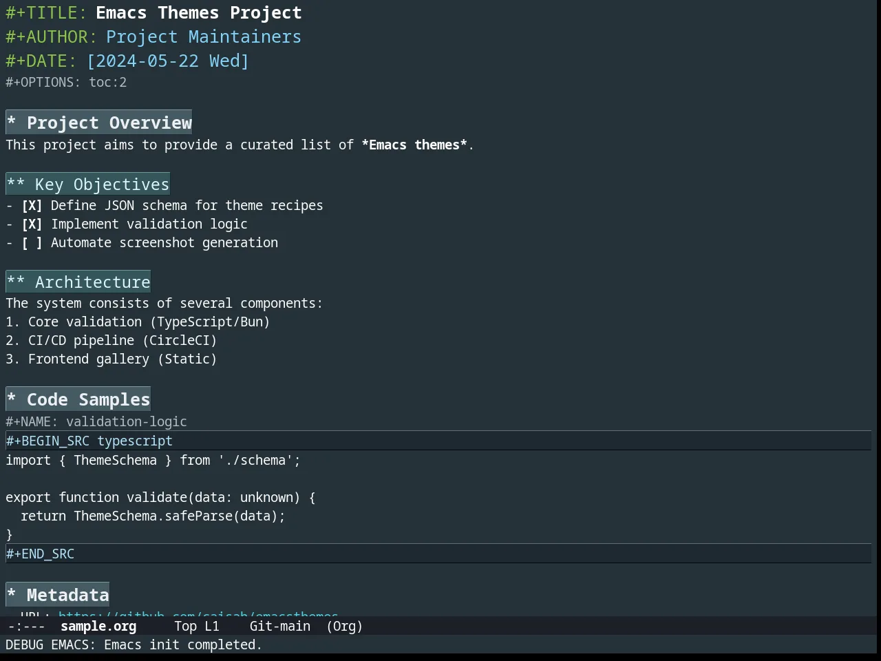 Material Theme in org-mode