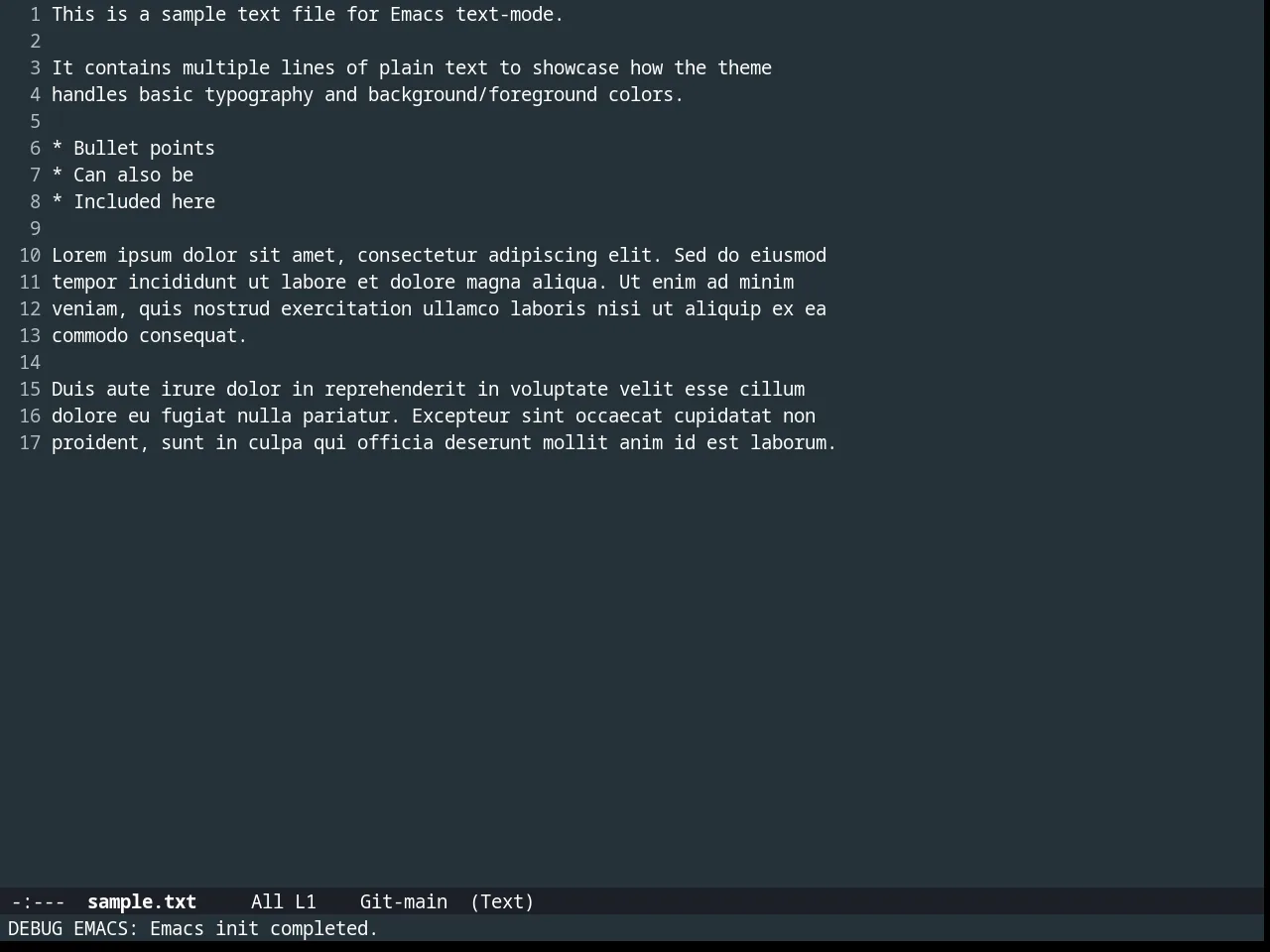 Material Theme in text-mode