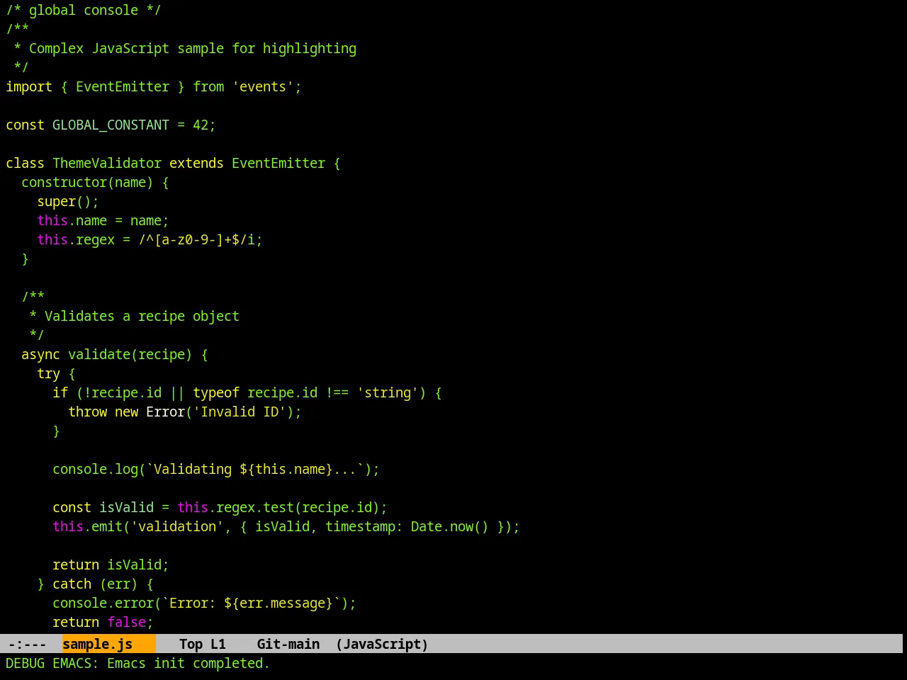 Matrix Theme in javascript-mode