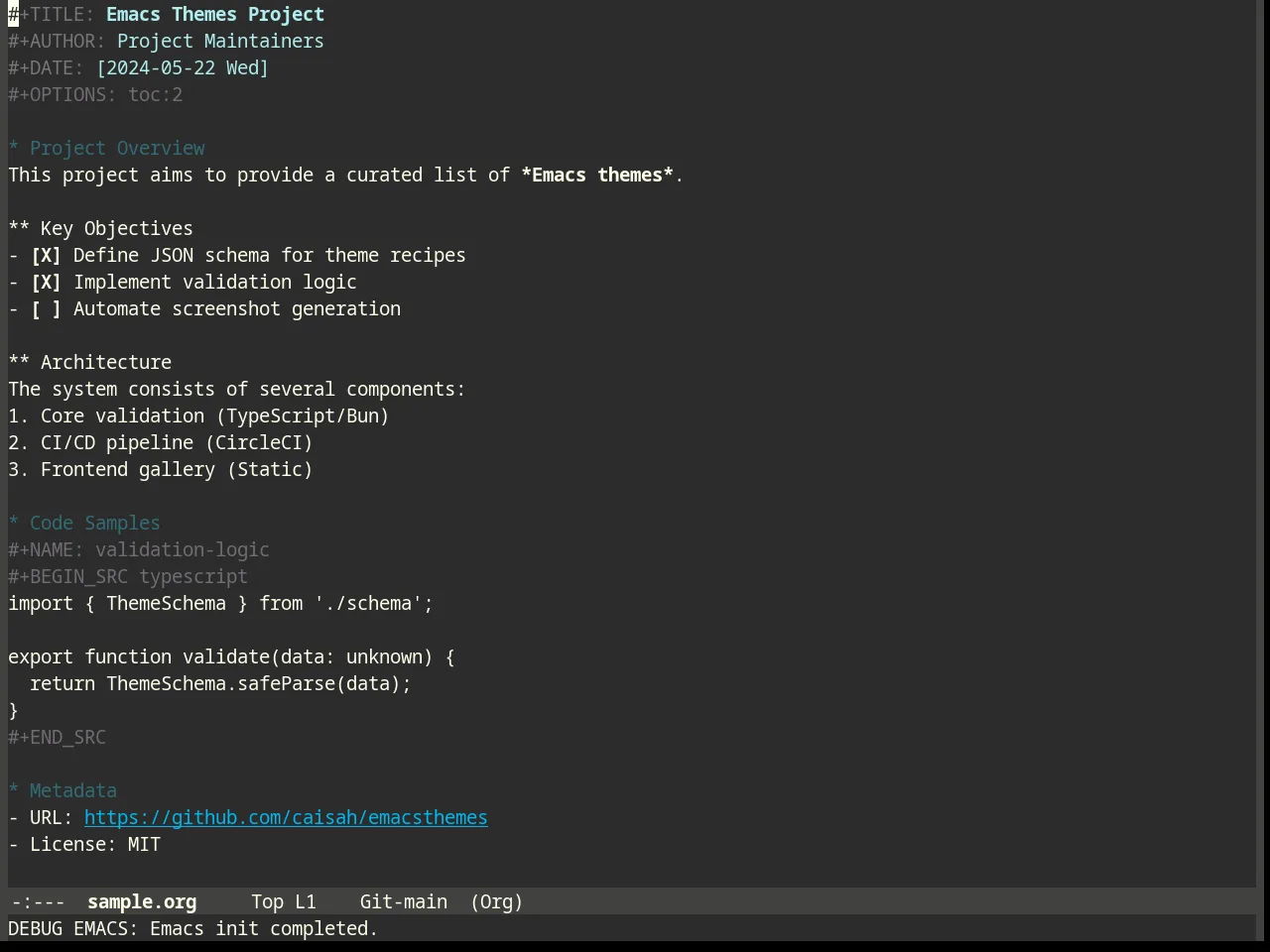 MBO 70's Theme in org-mode