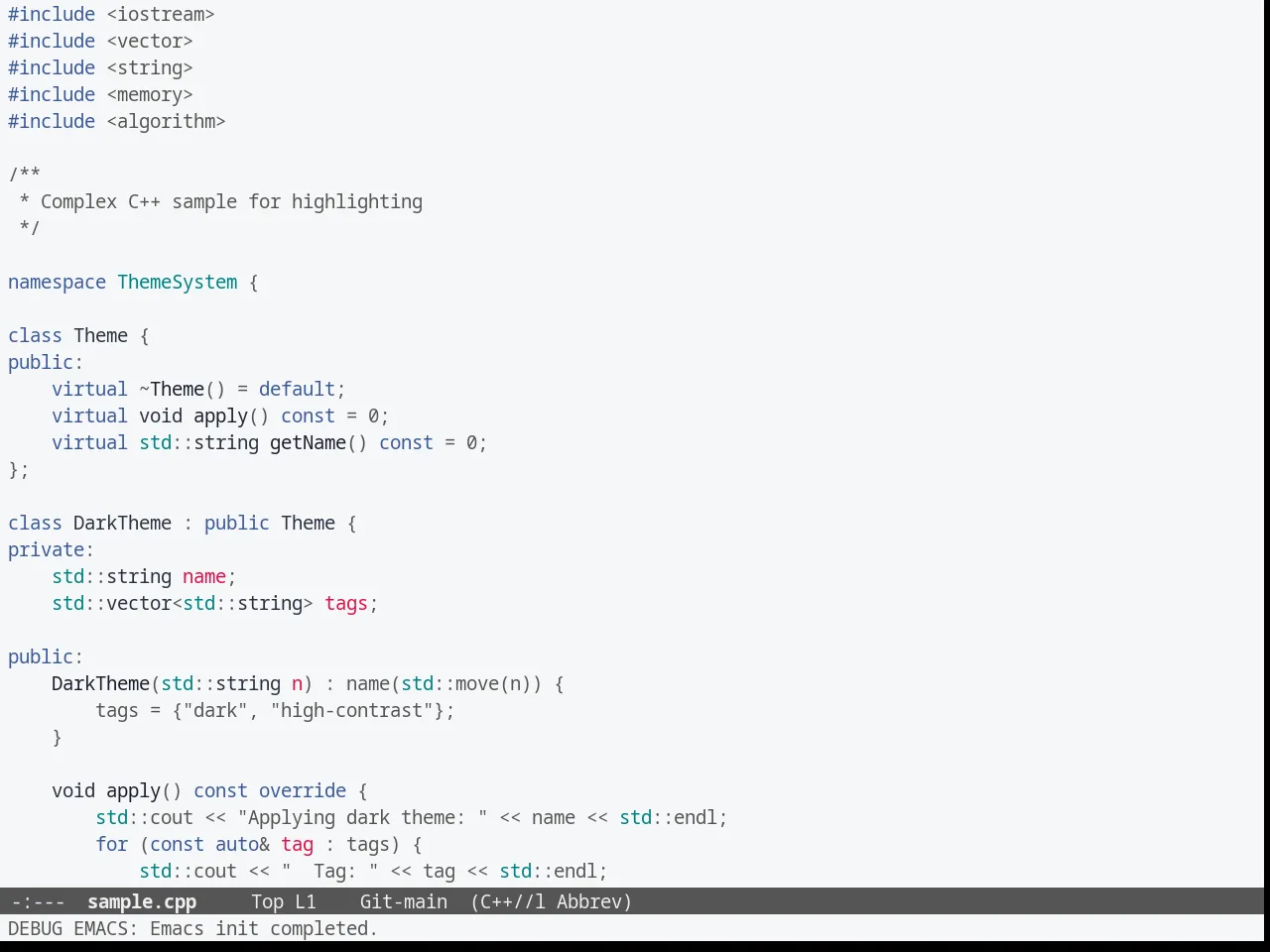 McCarthy Theme in c++-mode