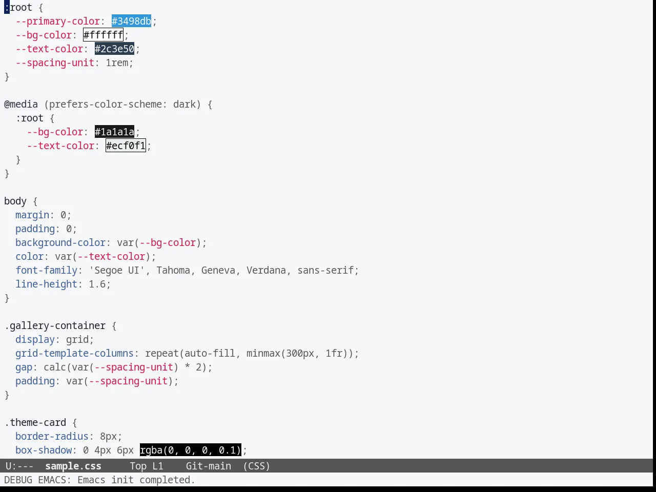 McCarthy Theme in css-mode