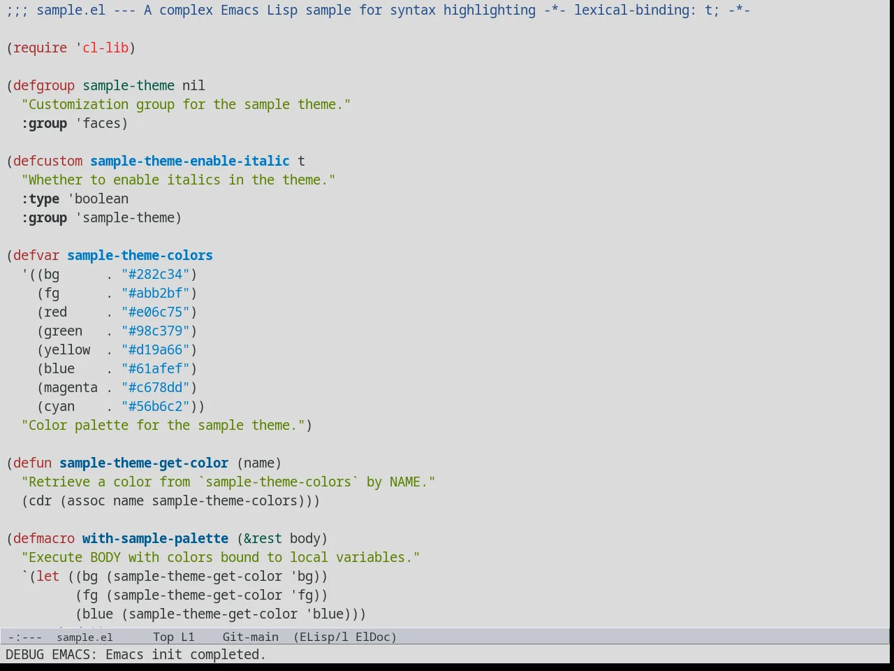 Meacupla Theme in emacs-lisp-mode