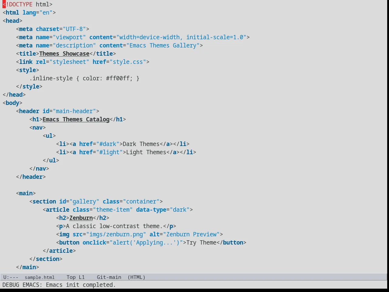 Meacupla Theme in html-mode