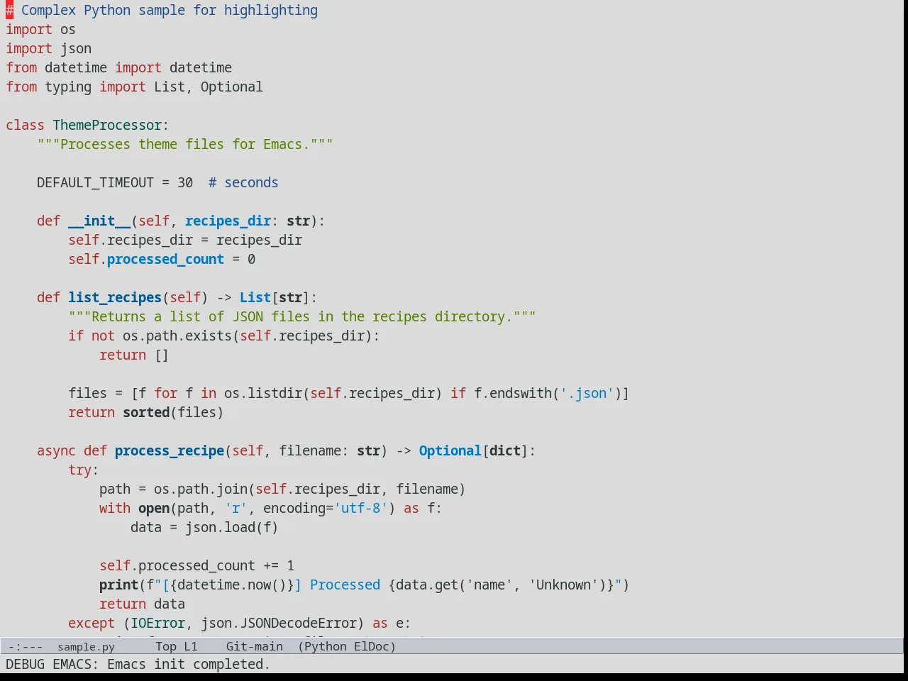 Meacupla Theme in python-mode