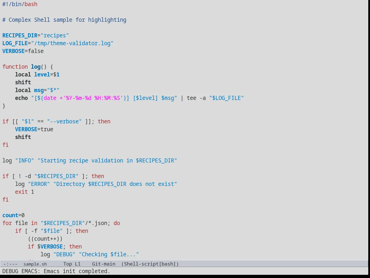 Meacupla Theme in sh-mode