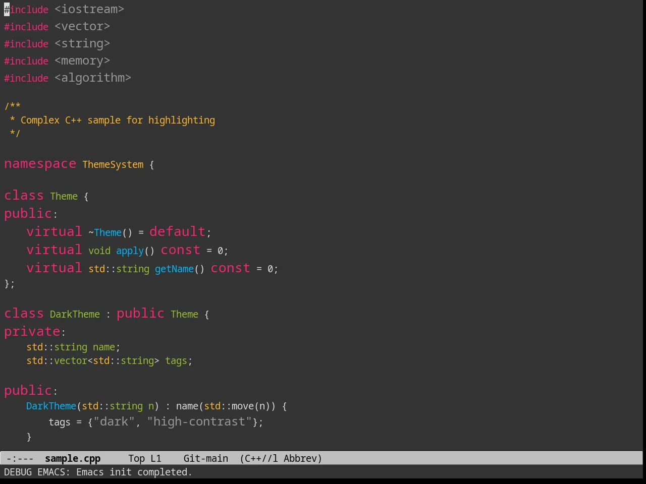 Melancholy Theme in c++-mode