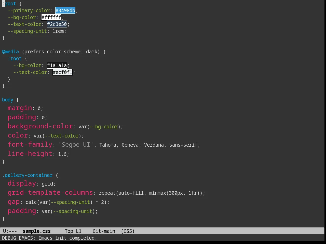 Melancholy Theme in css-mode