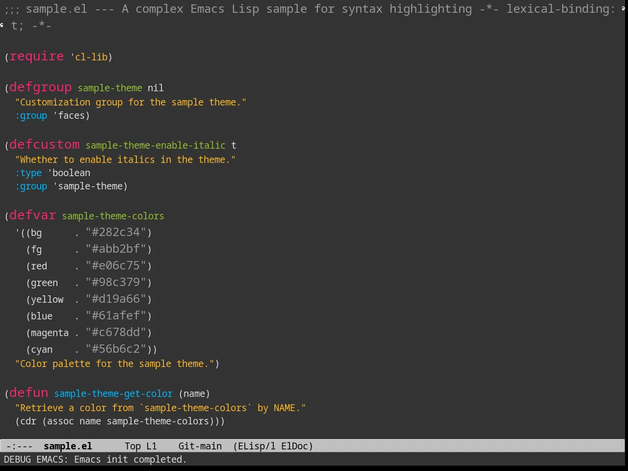 Melancholy Theme in emacs-lisp-mode