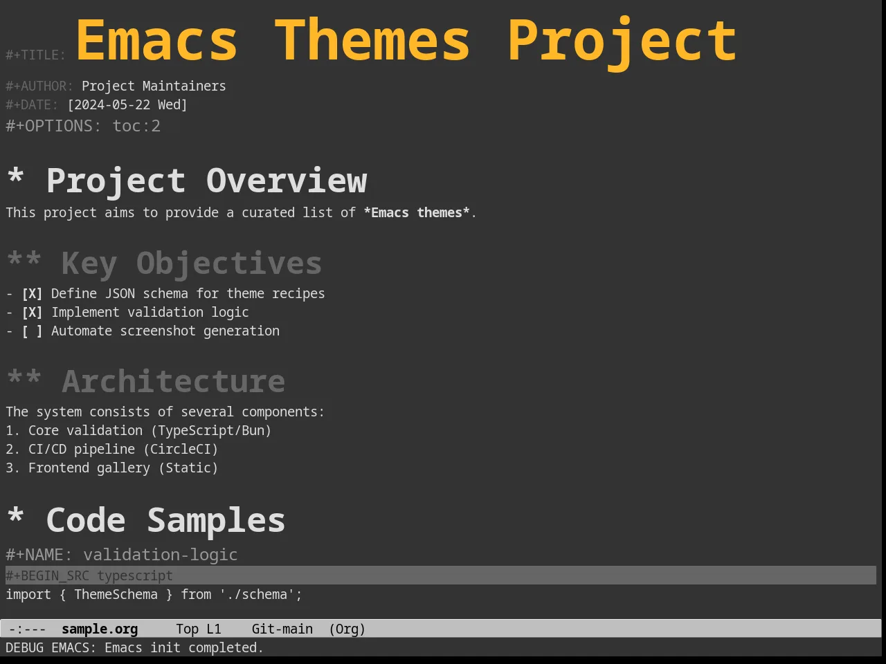 Melancholy Theme in org-mode
