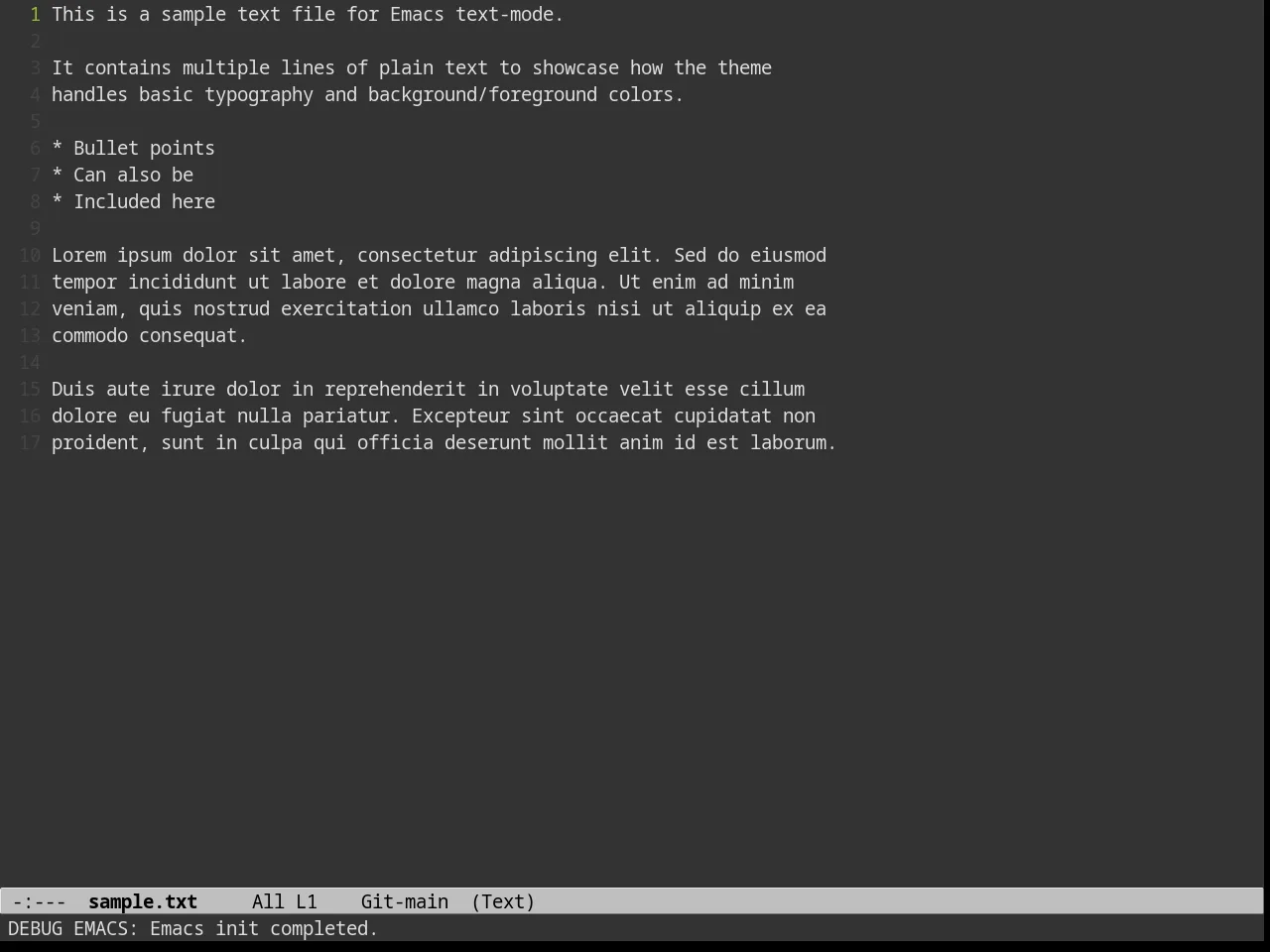 Melancholy Theme in text-mode