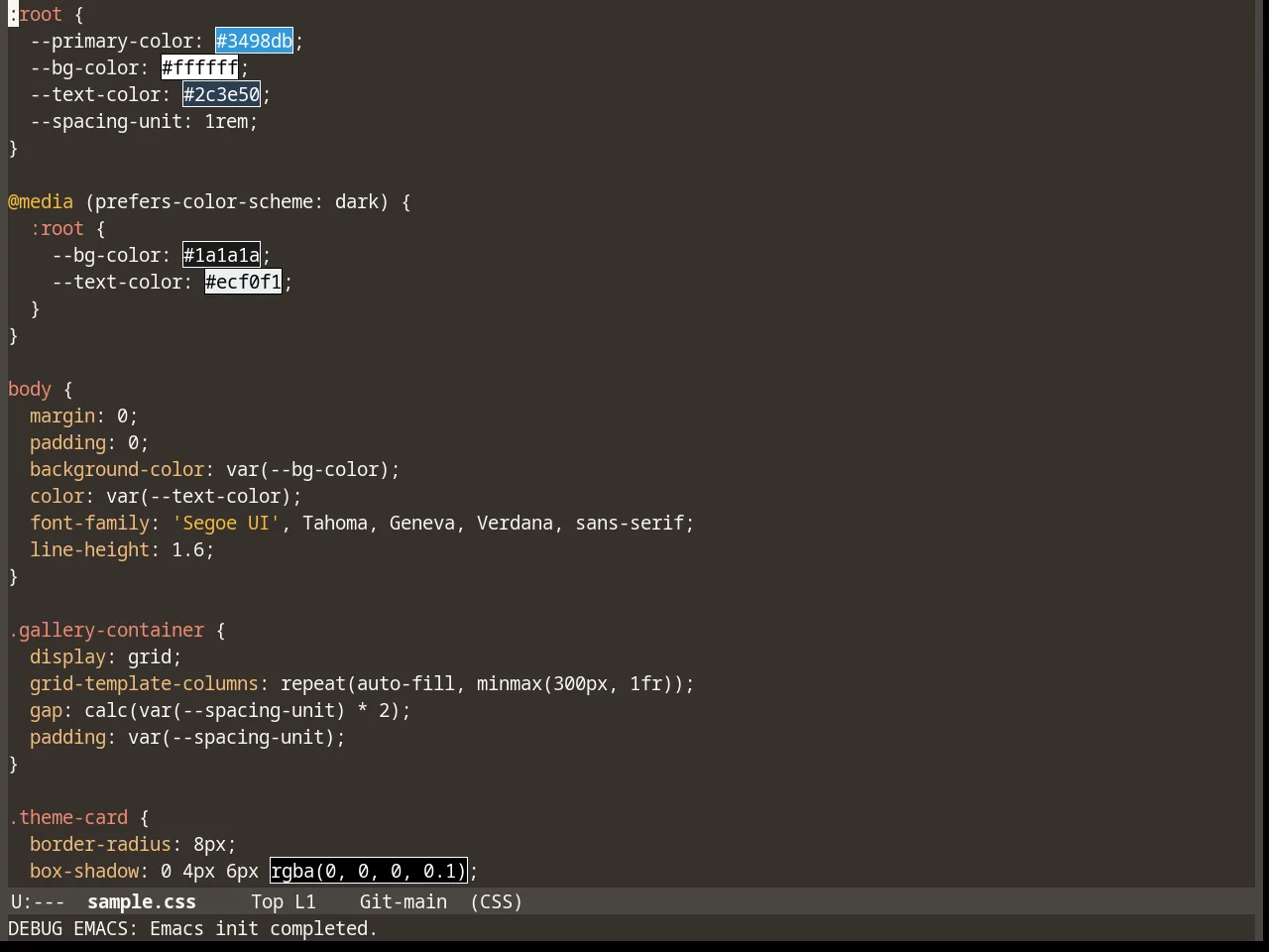 Mellow Theme in css-mode