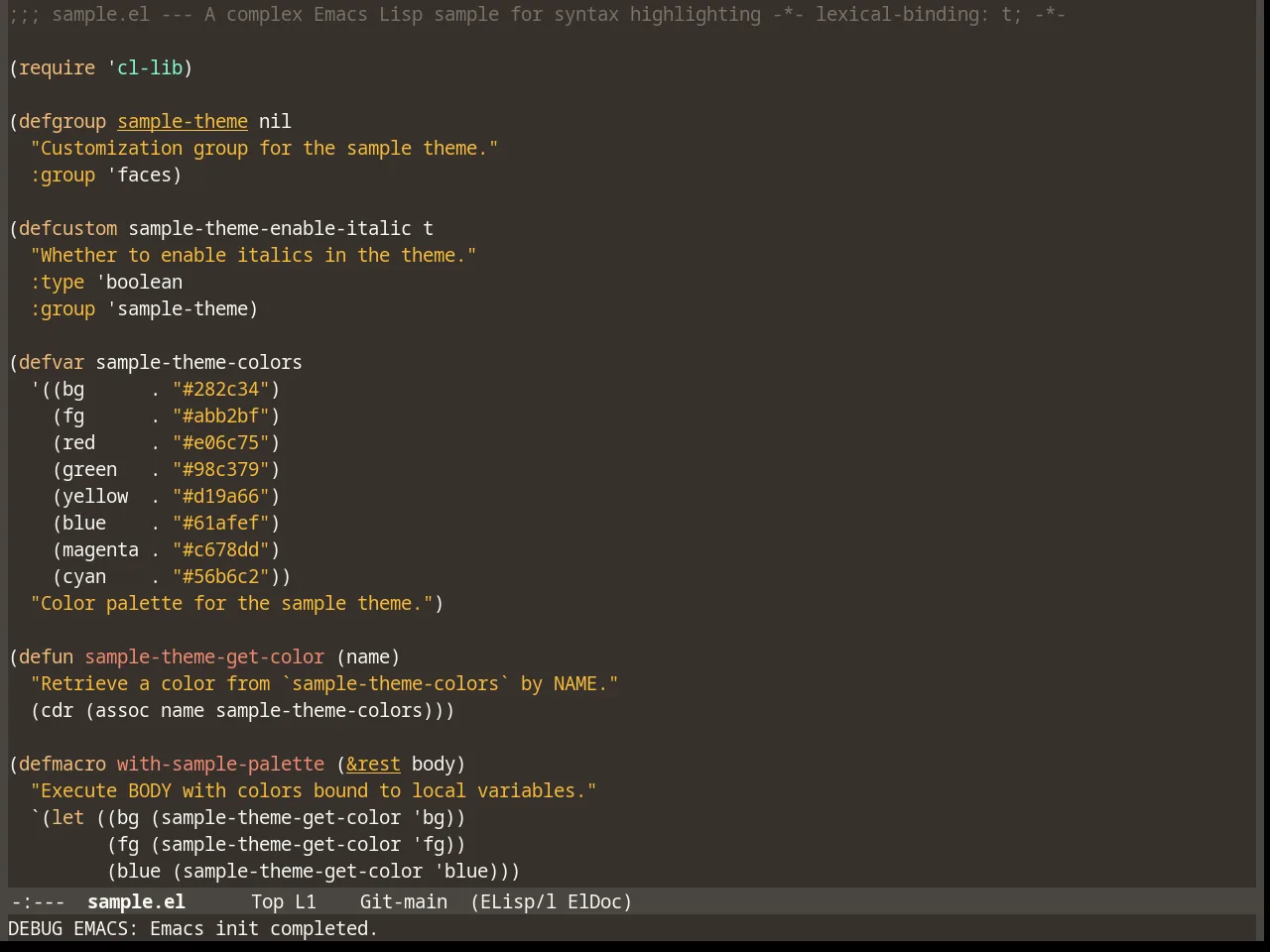 Mellow Theme in emacs-lisp-mode