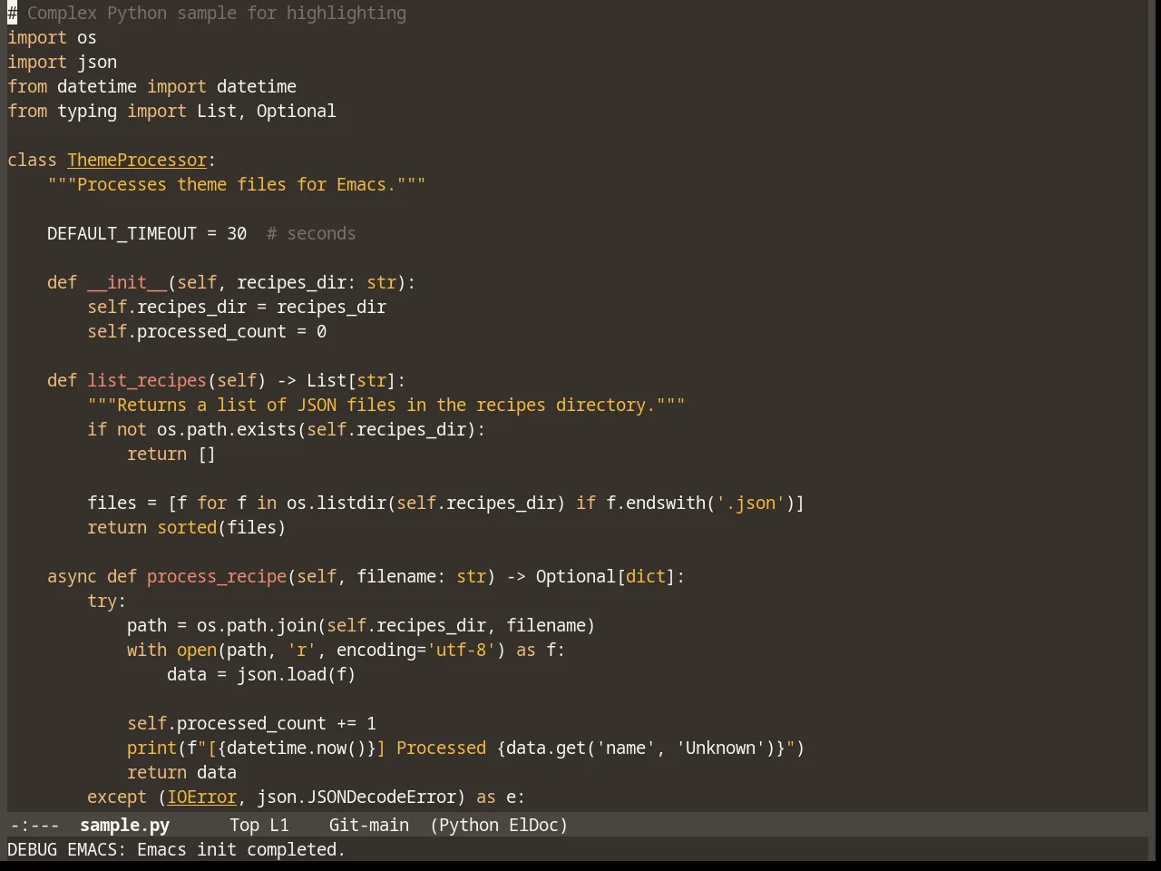 Mellow Theme in python-mode