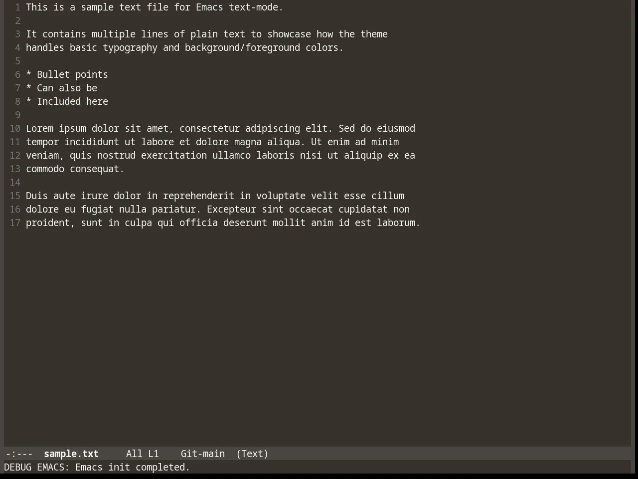 Mellow Theme in text-mode