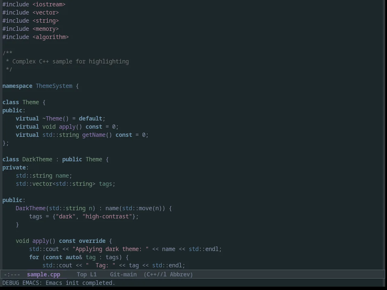 MetalHeart Theme in c++-mode