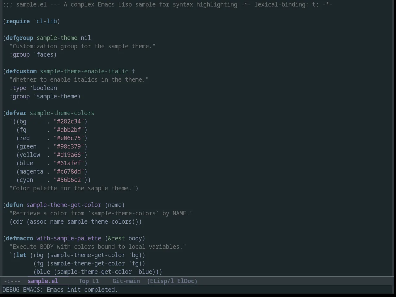 MetalHeart Theme in emacs-lisp-mode